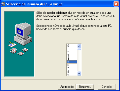 Selección del número del aula virtual