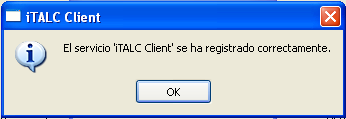 iTALC instalado correctamente.