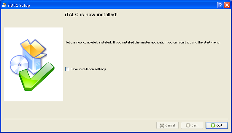 iTALC instalado correctamente