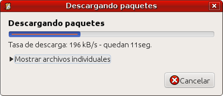 Synaptic: descargando paquetes