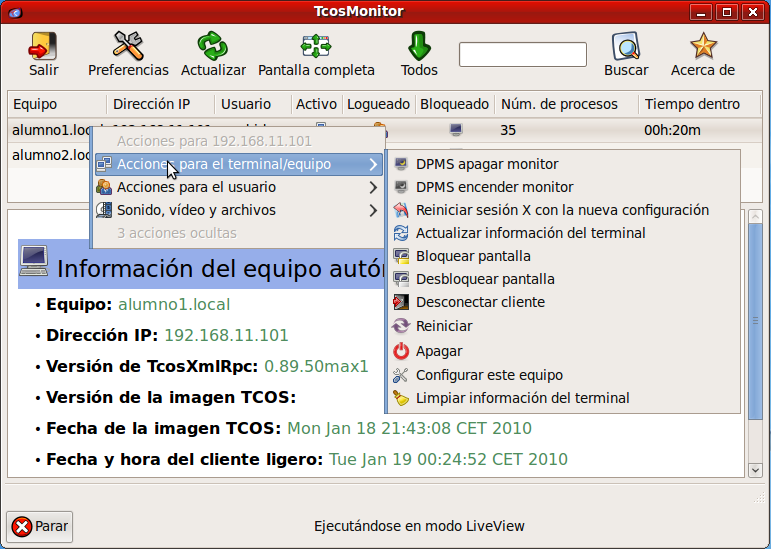 Funcionalidades de TcosMonitor