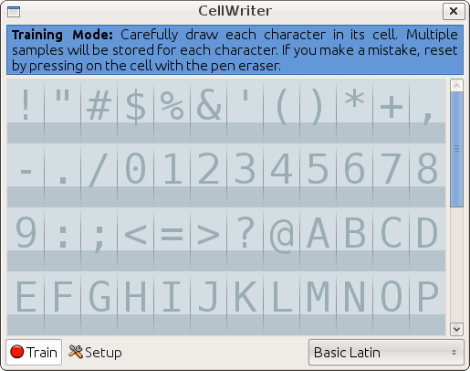 Cellwriter reconocimiento de escritura