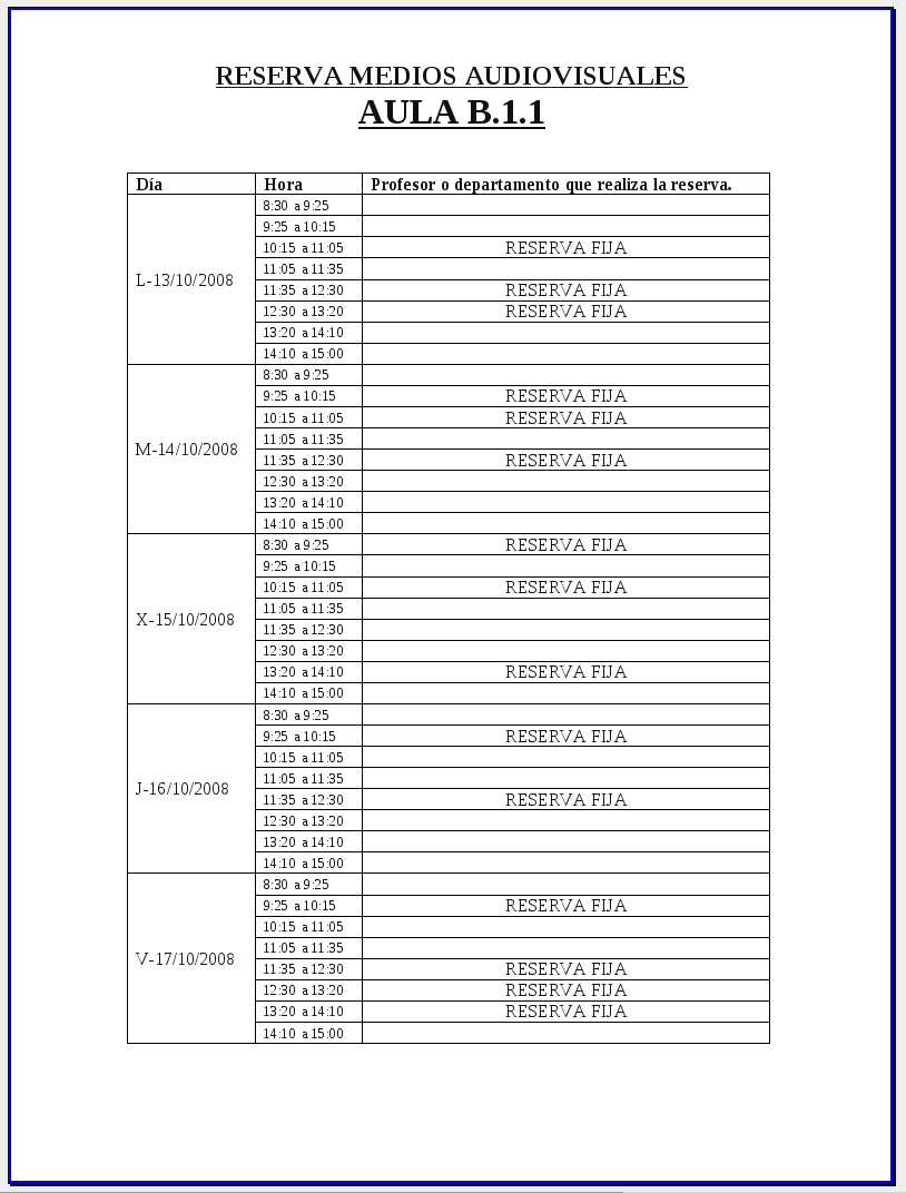 Hojas de reserva