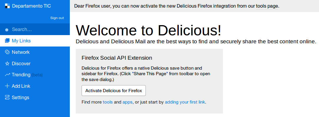 Delicious Firefox