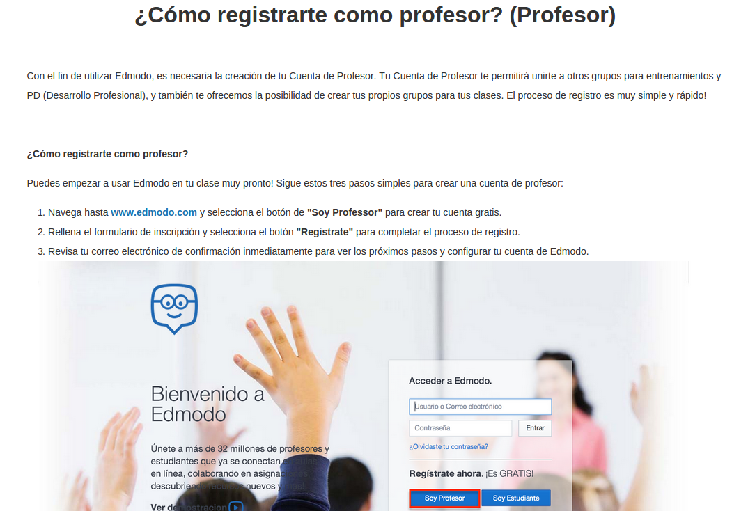 Registro en Edmodo