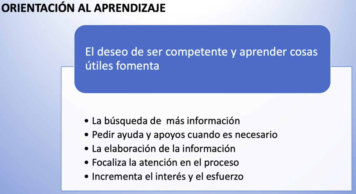 Imagen que muestra la orientación al aprendizaje