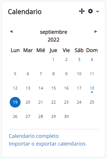 Bloque Calendario