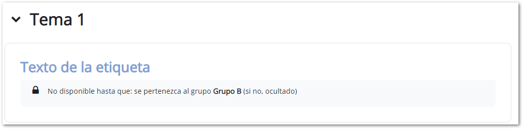 Muestra la etiqueta creada en el diagrama de temas