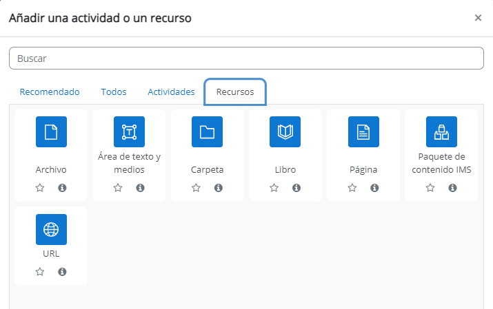 Lista de recursos