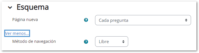 configuración cuestionario esquema