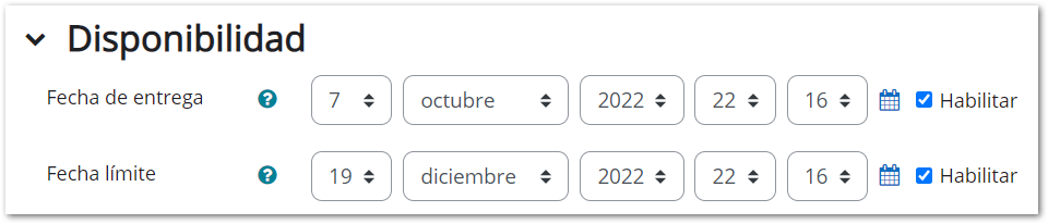 configuración foro disponibilidad