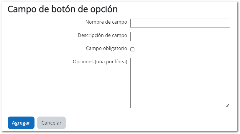 Campo botón de opción