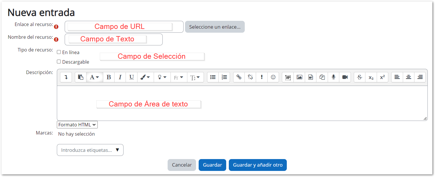 configuración base de datos entrada