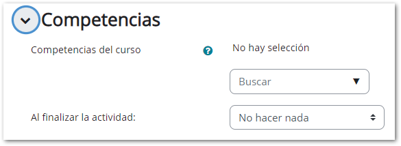 configuración tarea competencias