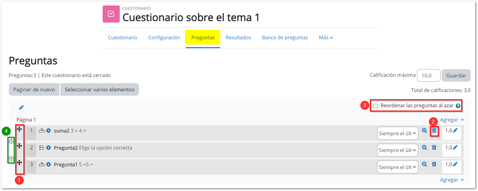 reordenar preguntas