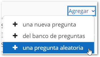 Añadir preguntas aleatorias a un cuestionario