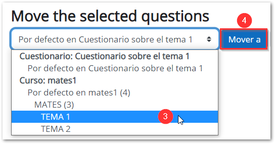 Mover preguntas a otra categoría