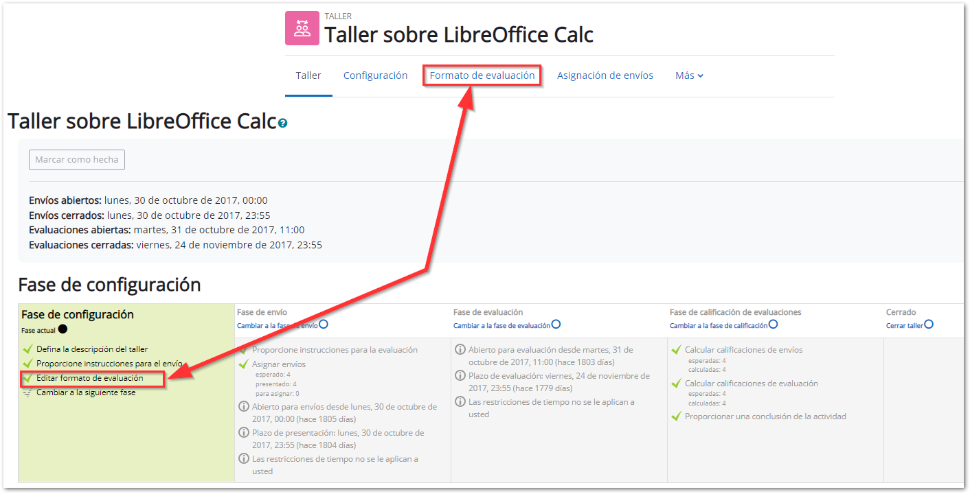 Editar Formato de evaluación del taller