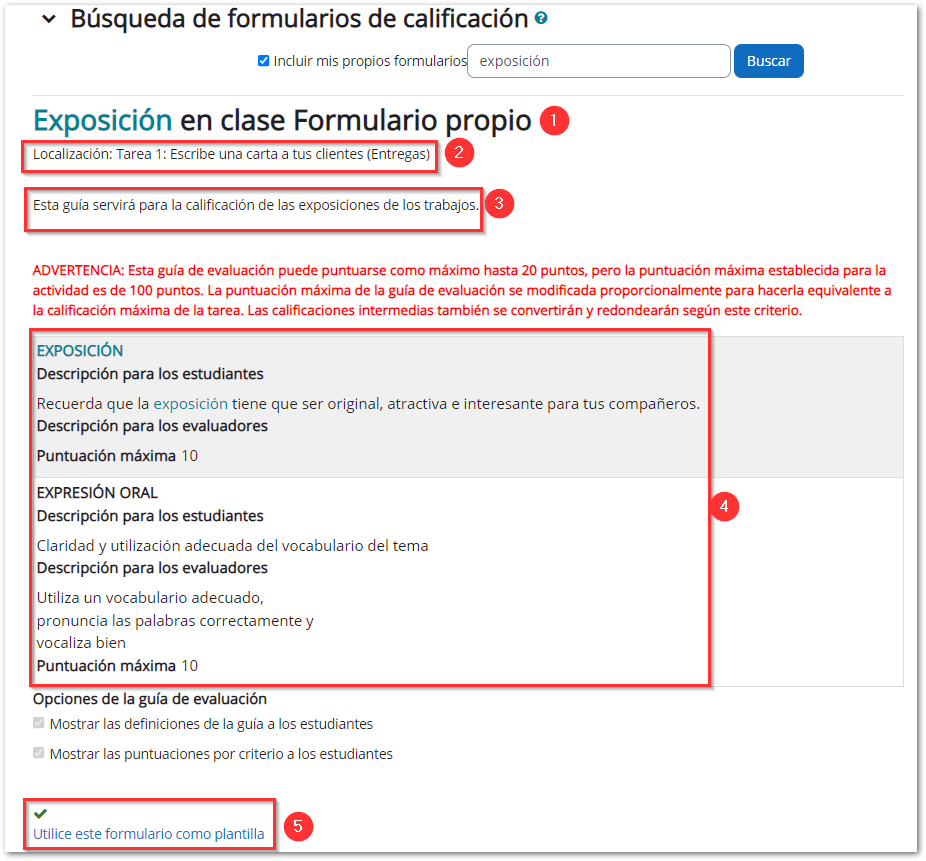 Plantilla de la guía de evaluación