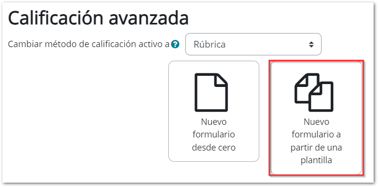 rúbrica configuración plantilla