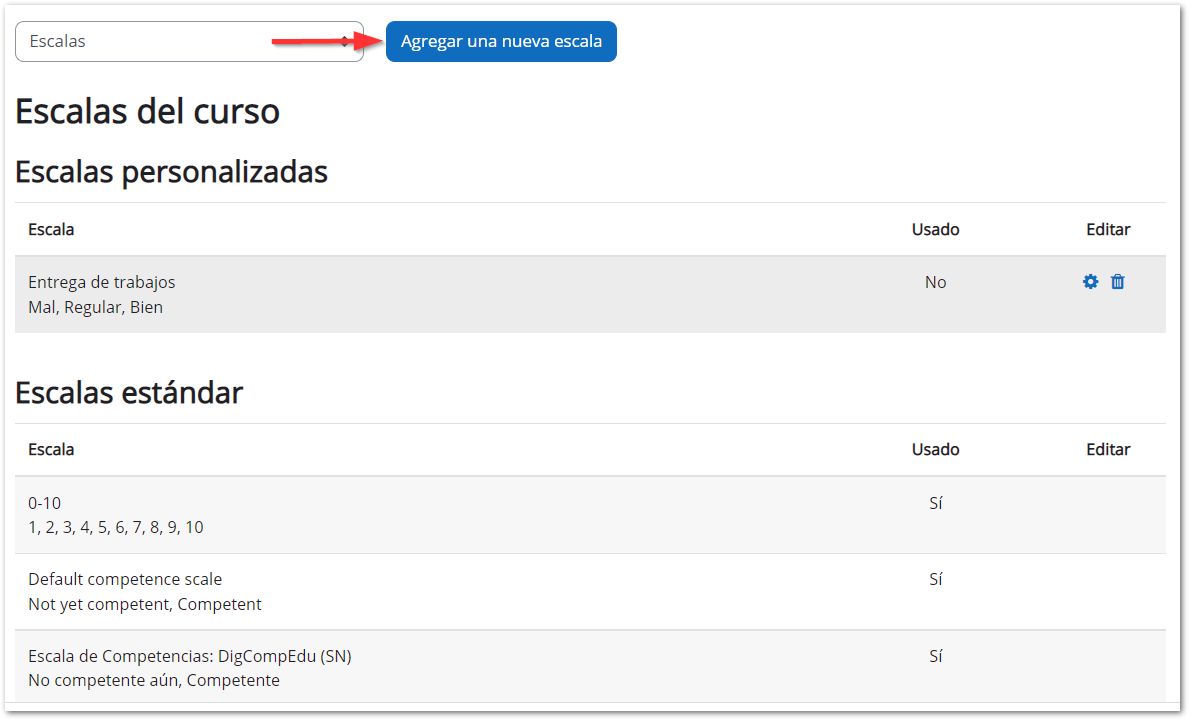 agregar escala