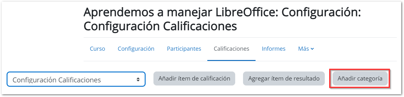 Botón Añadir categoría