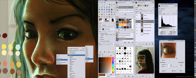 Captura de pantalla: ilustración y retoque fotográfico en GIMP