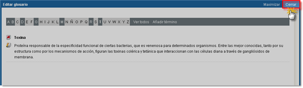 Cerrar Glosario