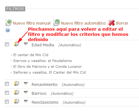 opciones de configuración