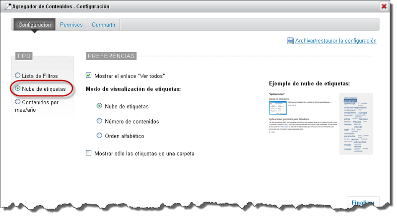 Nube de etiquetas