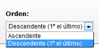 orden de los elementos publicados