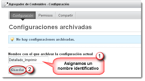 Archivar configuración