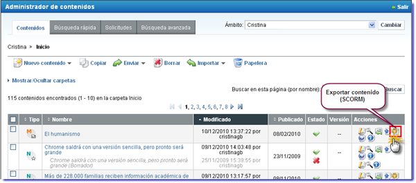 Exportar SCORM