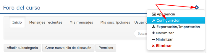 Configuración y gestión del foro