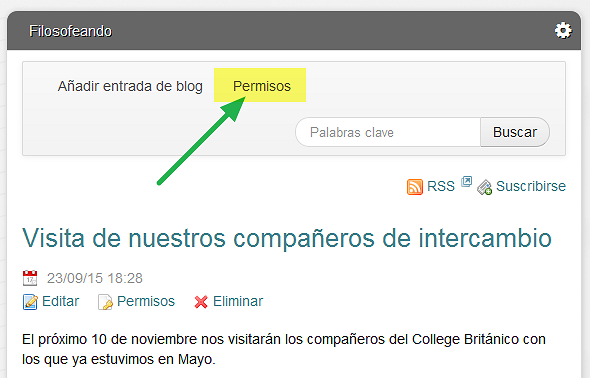 Permisos en todas las entradas del blog