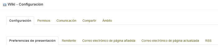 Wiki. Configuración