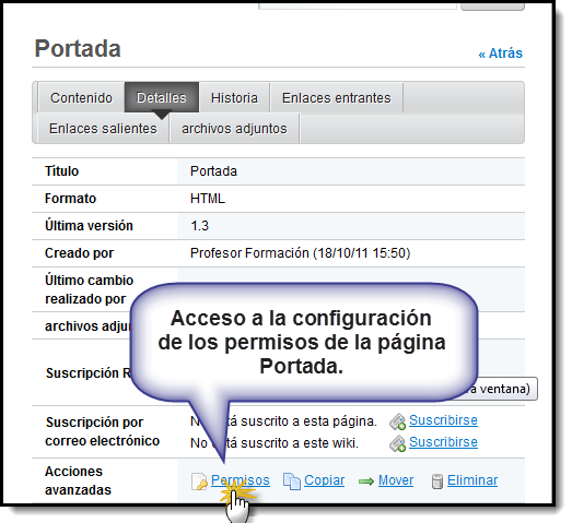 wiki. permisos de página portada